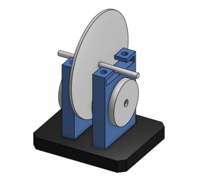 CAD model of the eddy-current braking assembly